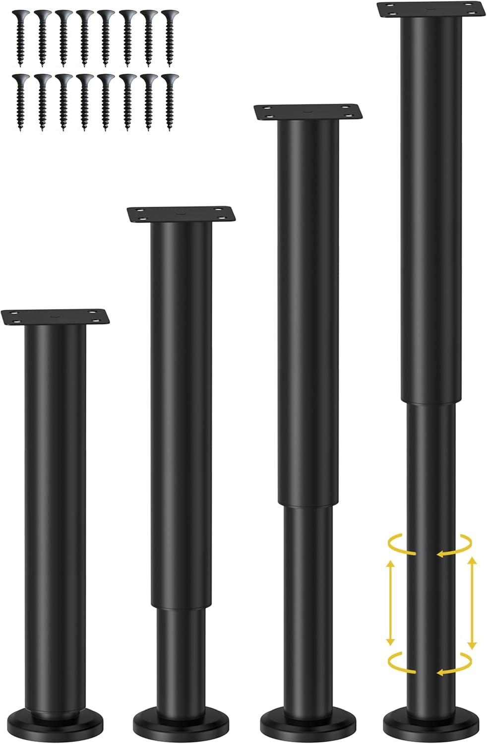 Adjustable Height Bed Support Legs for Bed Frame and More