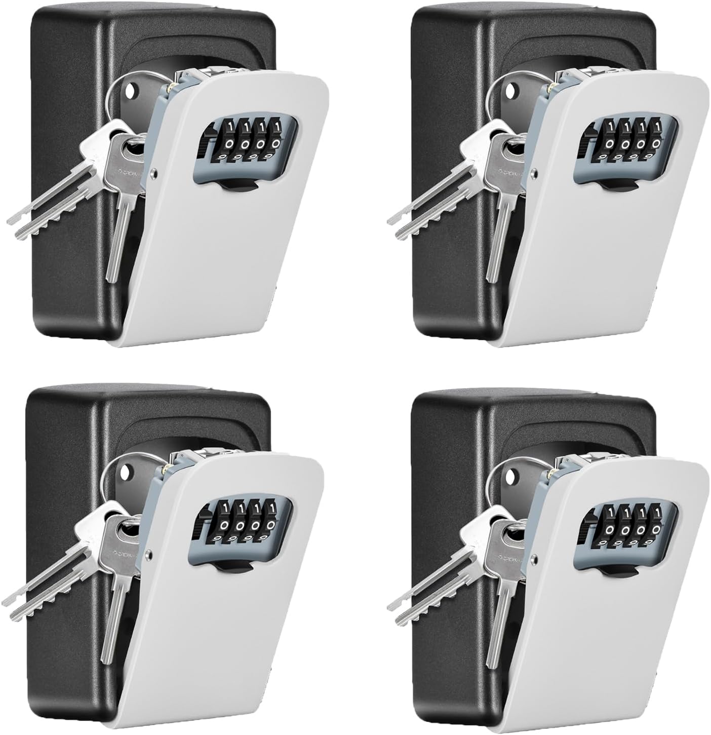 Key Lock Box Wall Mounted for Secure Key Storage - 4 Digit Combo