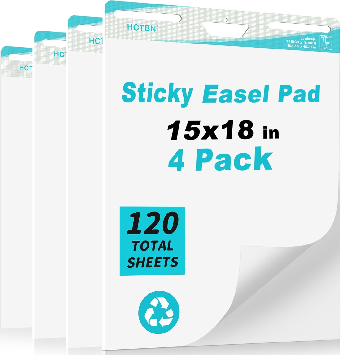 Self-Stick Mini Easel Pad for Teachers and Students, 4 Pads