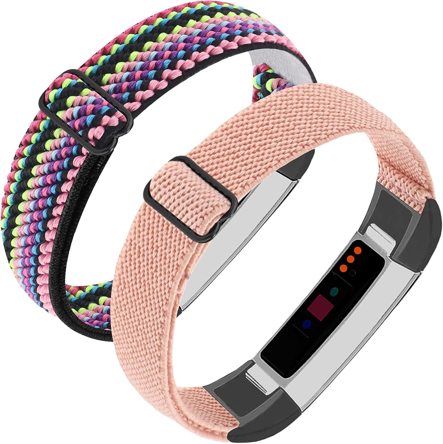 Braided Elastic Bands for Fitbit Alta HR, 2-Pack Sport Bracelets