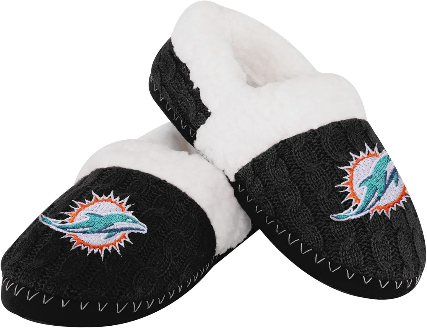FOCO Women's NFL Team Color Moccasin Slippers for Comfort