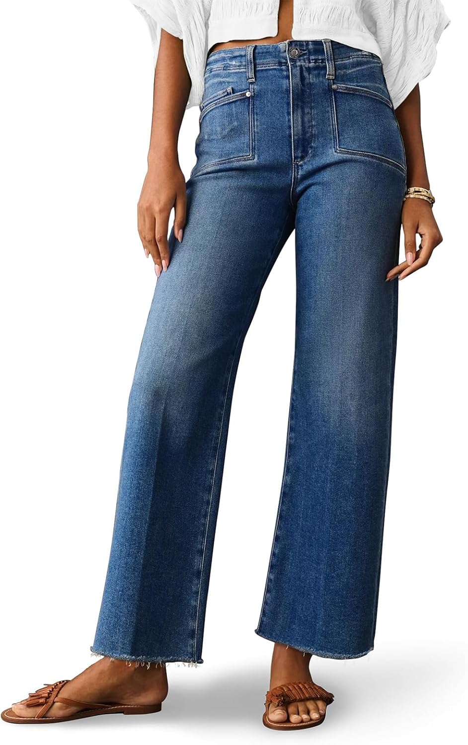 KUNMI Women's Wide Leg Baggy High Waist Jeans for Trendy Style