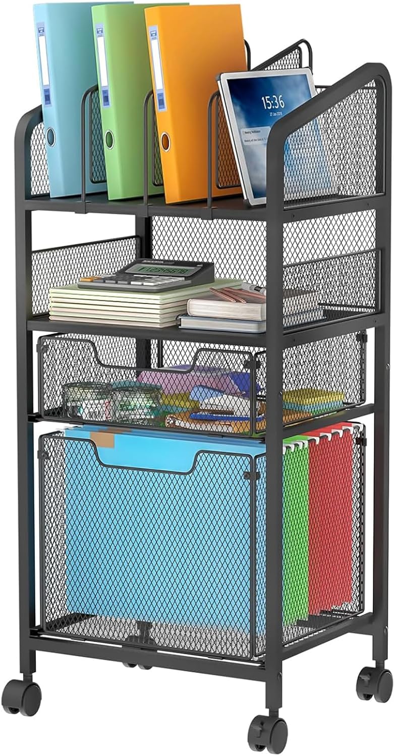 2 Drawer File Cabinet with Adjustable Dividers for Home Office