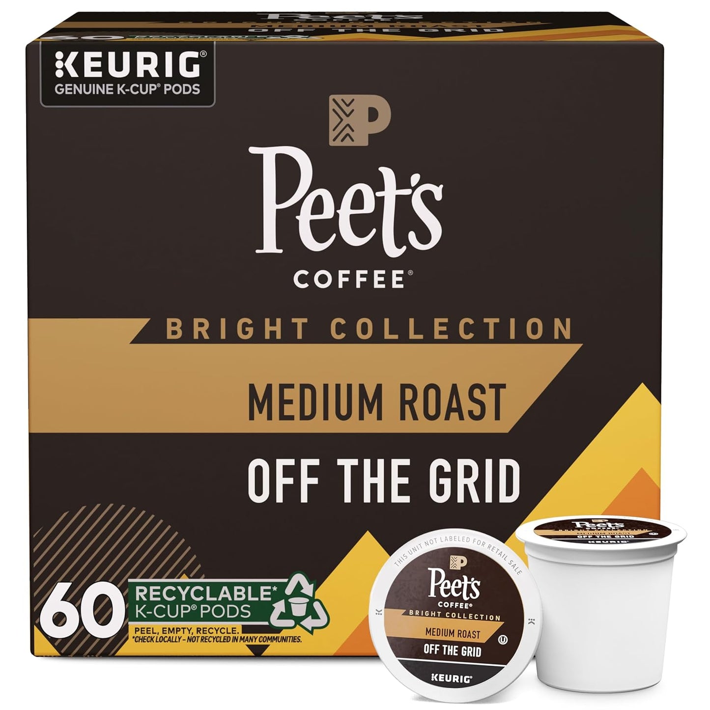 Peet's Coffee Medium Roast K-Cup Pods - Off The Grid 60 Count