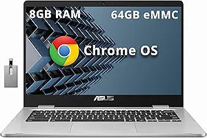 ASUS C423NA Chromebook 14 HD Laptop with Intel Celeron N3350