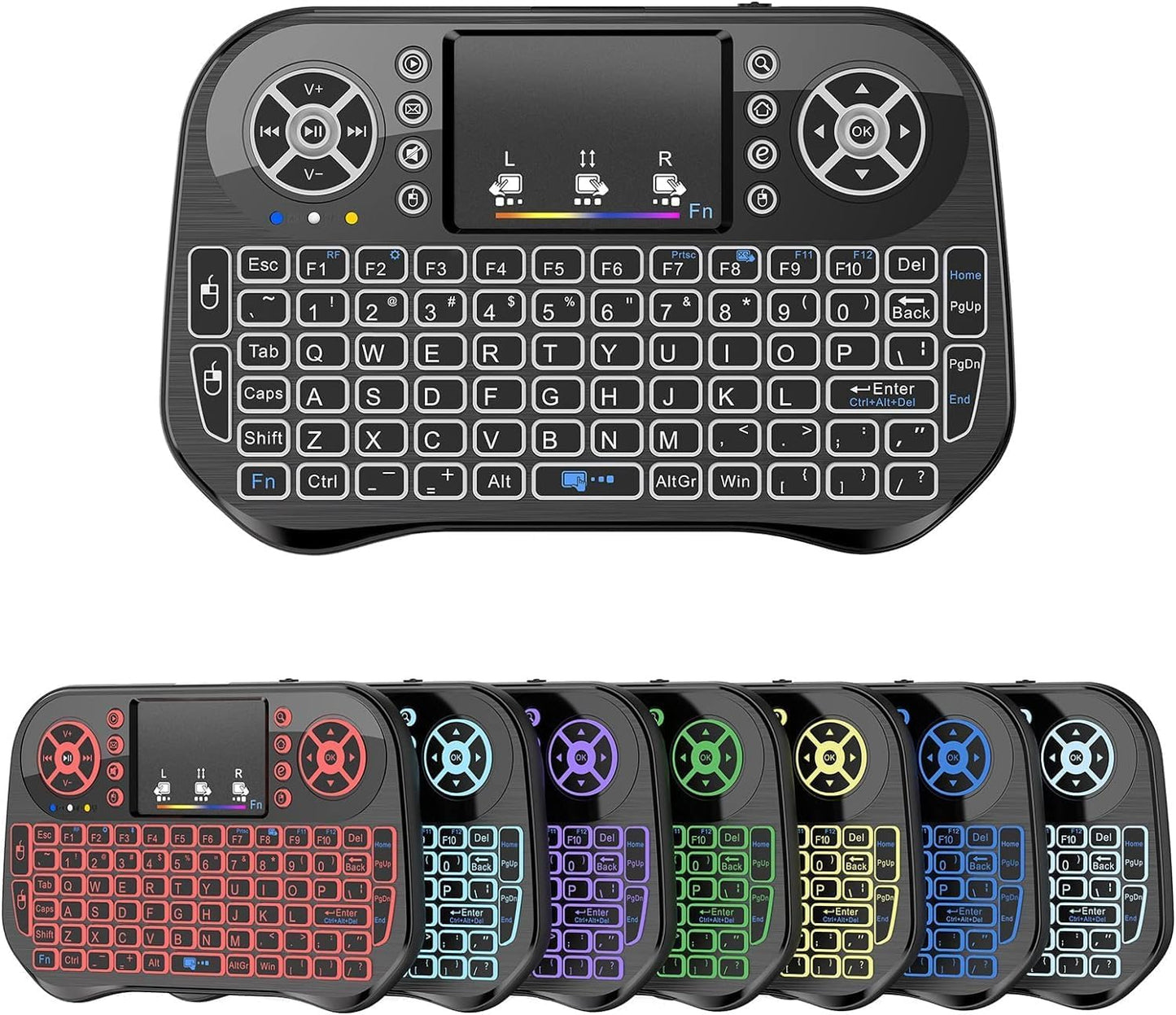 RGB Backlit Mini Keyboard: Wireless & Rechargeable