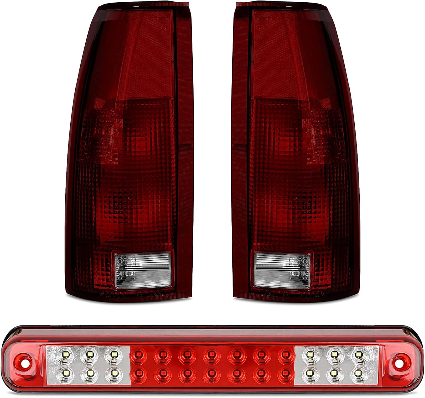 Nilight Tail Light and Third Brake Light Assembly for Chevy GMC