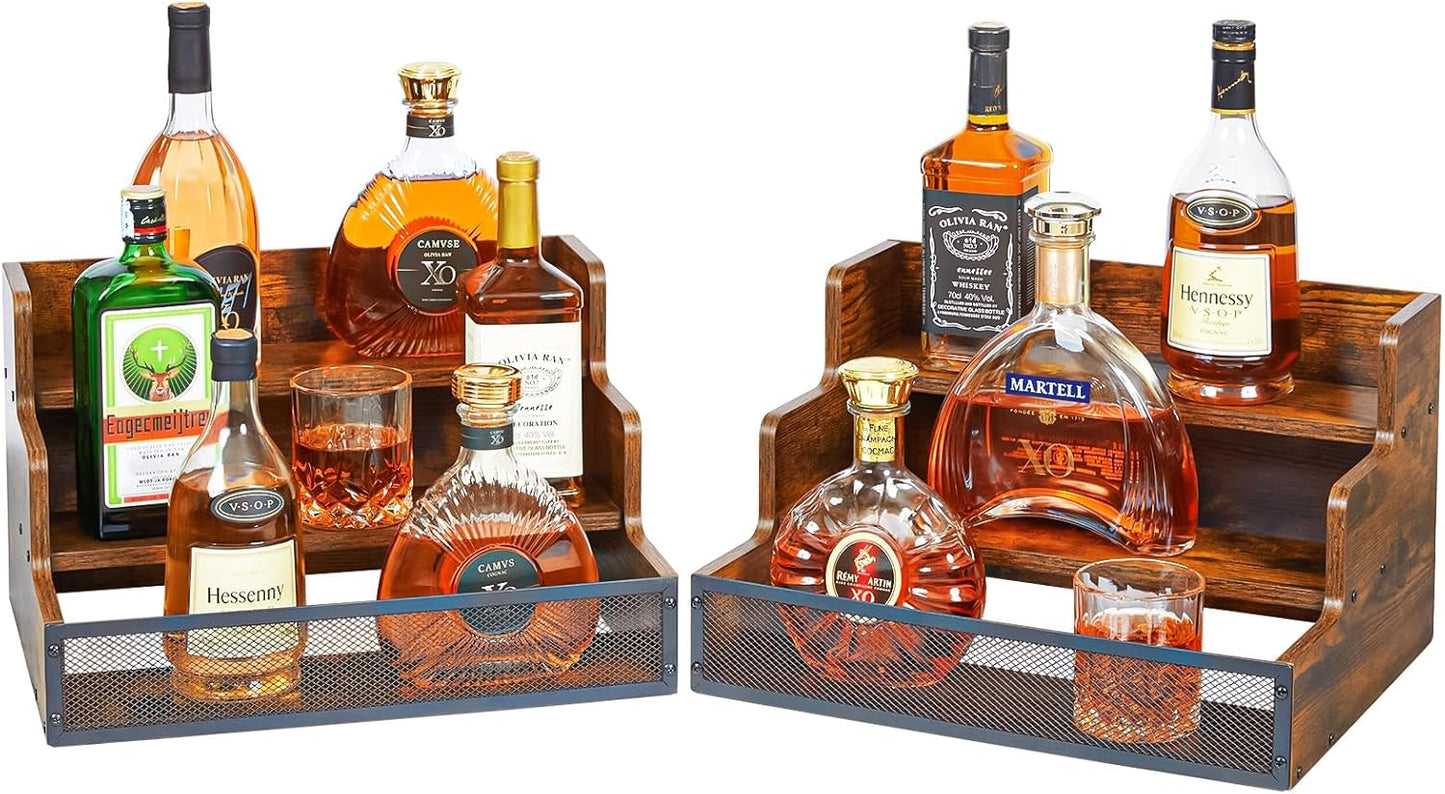 3 Step Countertop Liquor Bottle Display Shelf for Home Bar