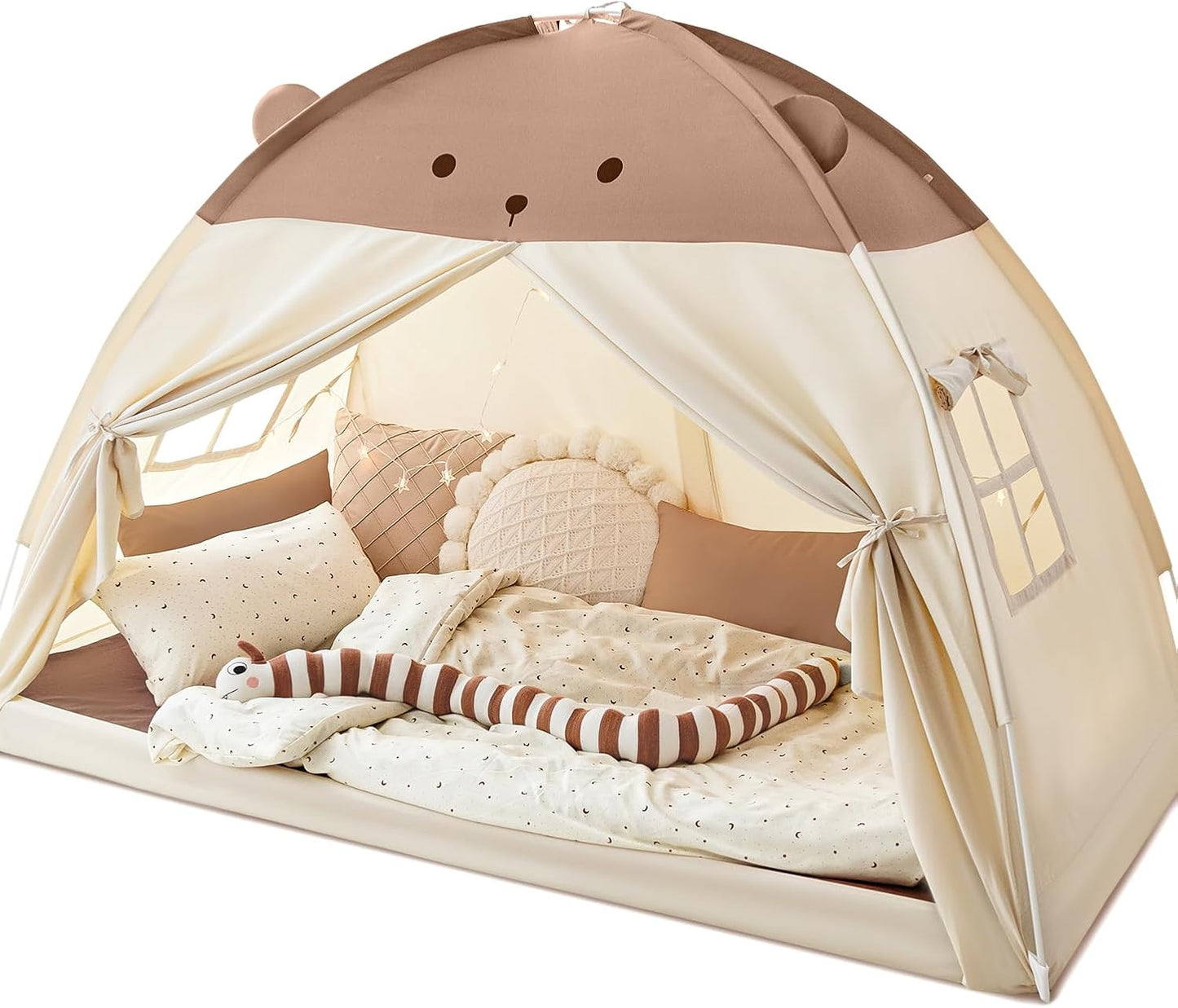 Cute Bear Bed Tent with Star Lights for Twin Size Bed by Avrsol