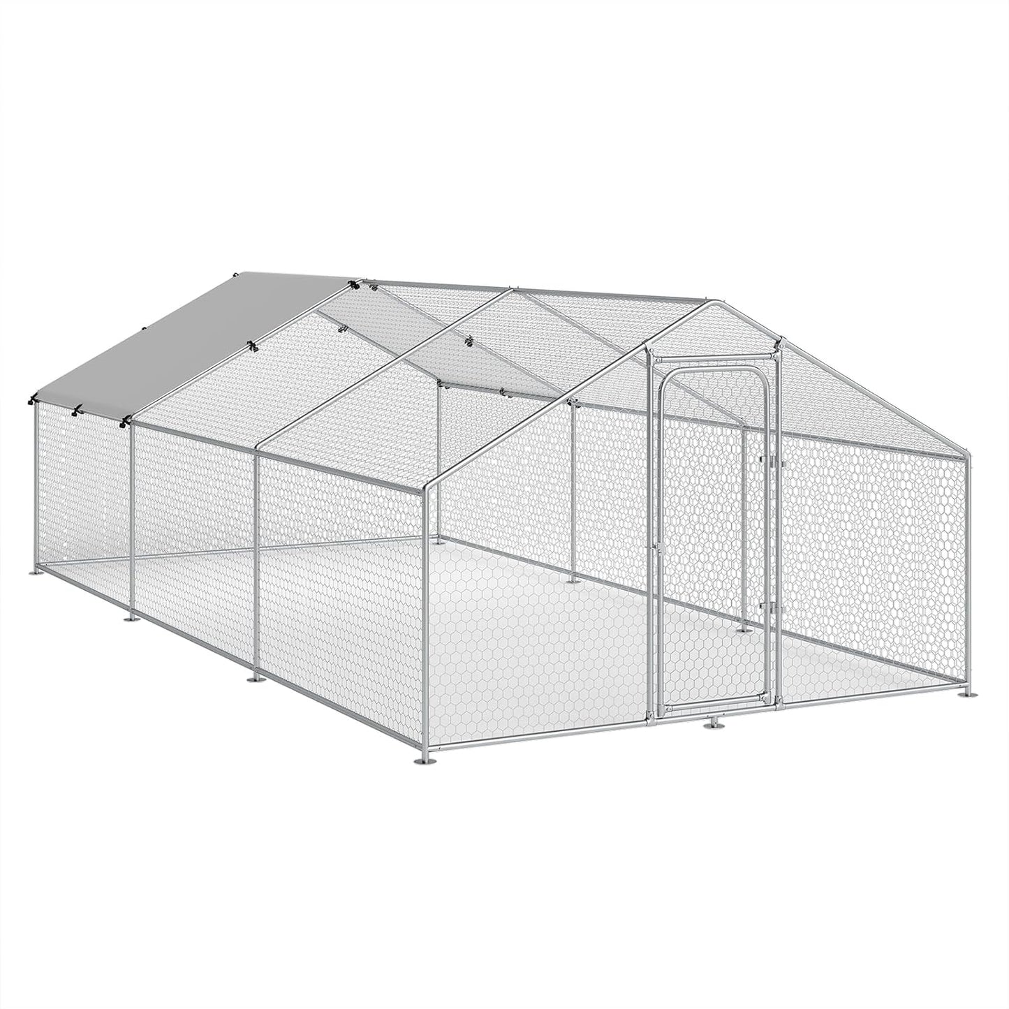 Large Metal Chicken Coop Walk-in Poultry Cage for Outdoor Use