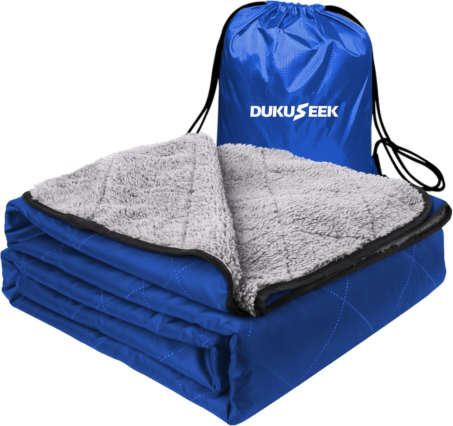 DUKUSEEK Sherpa Waterproof Outdoor Blanket for Cold Weather