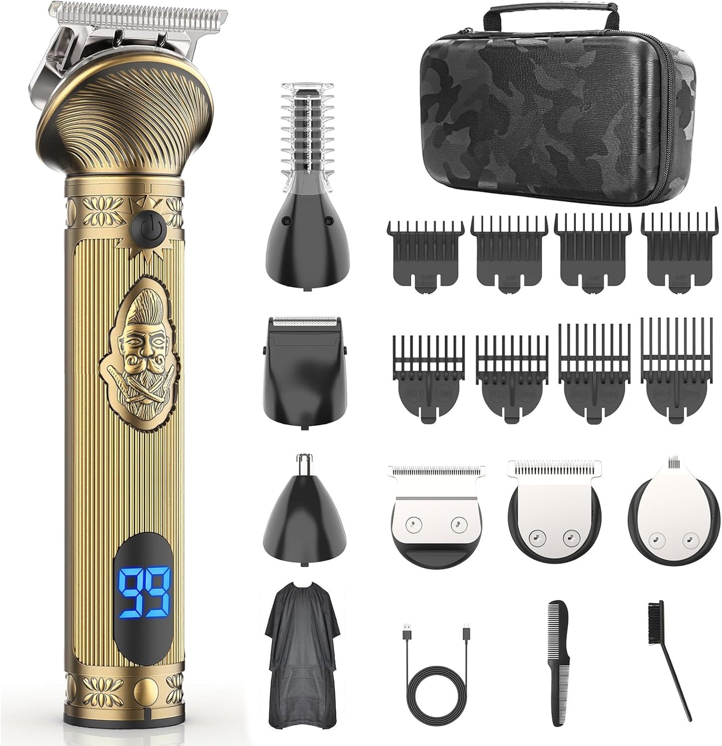 Beard Trimmer for Men - 6-IN-1 Grooming Kit with Case