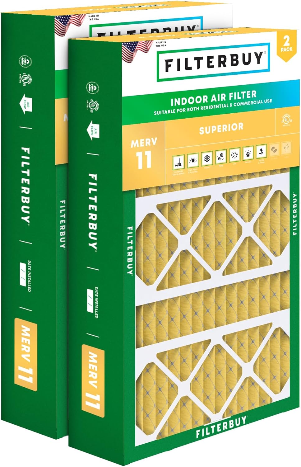 Filterbuy 15.75x27.63x3.50 Air Filter for Pet & Allergy Defense