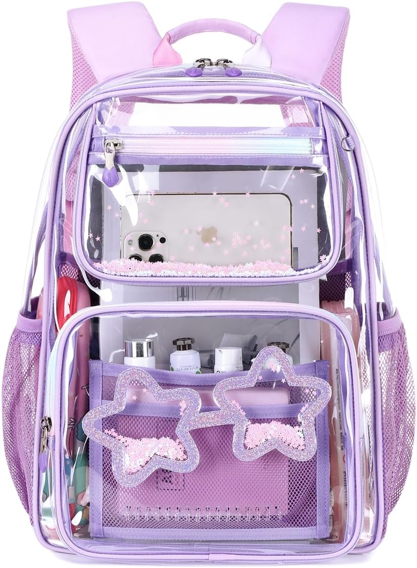 Cusangel Heavy Duty Clear Backpack for School and Travel Needs
