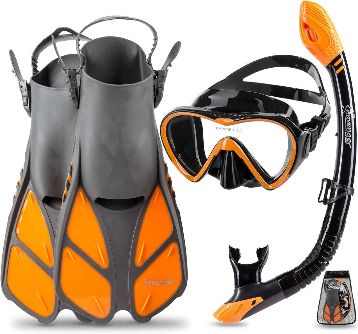 Seavenger Aviator Snorkeling Set for All Ages with Gear Bag