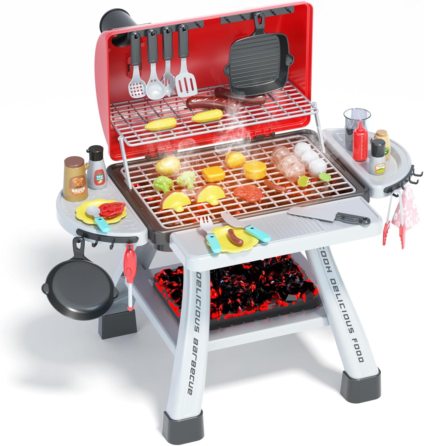 Interactive Toy BBQ Grill Set - Sizzling Smoke & Lights