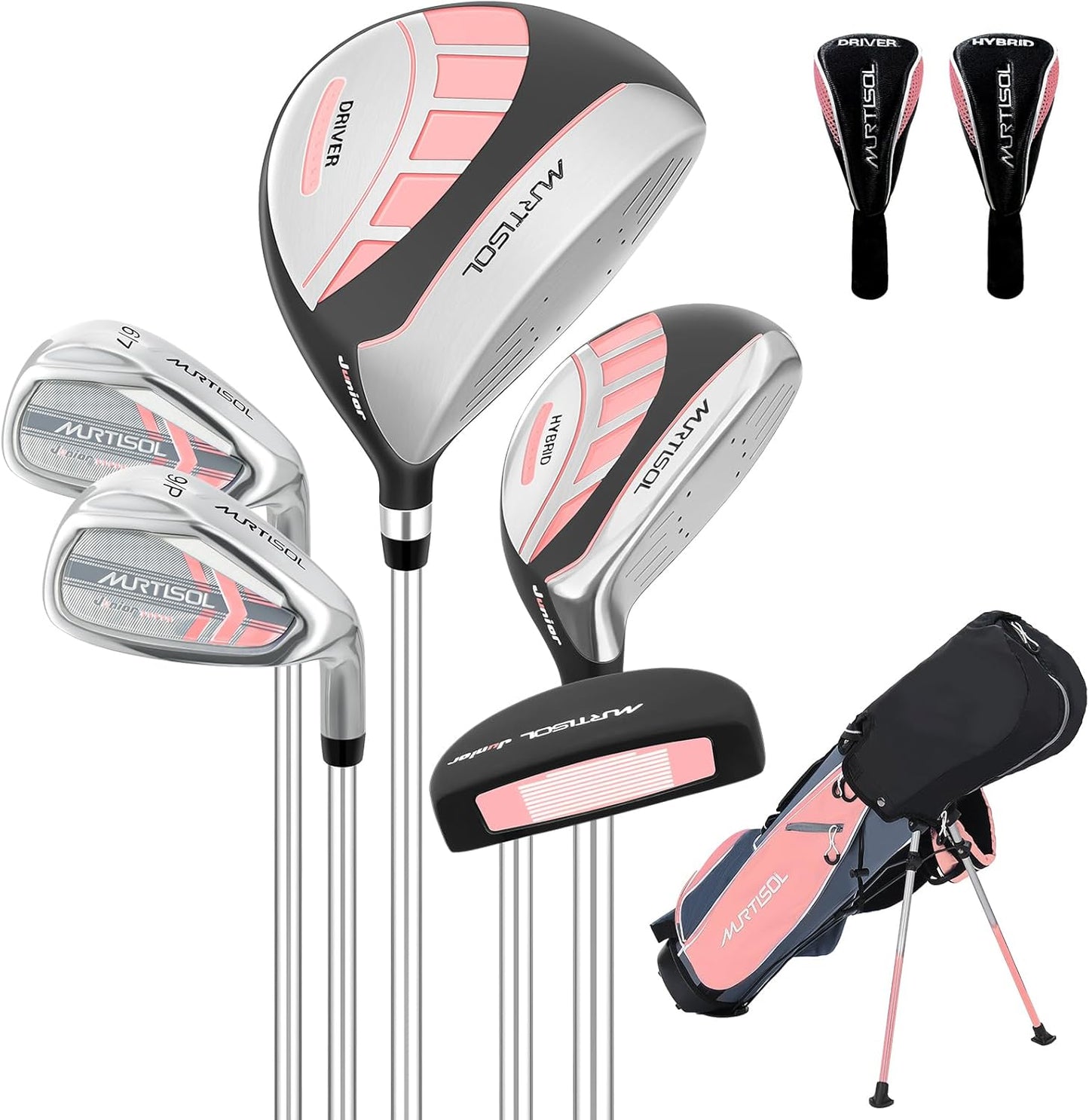 5/6 Pieces Kids Golf Club Set for Ages 4-12 with Stand Bag