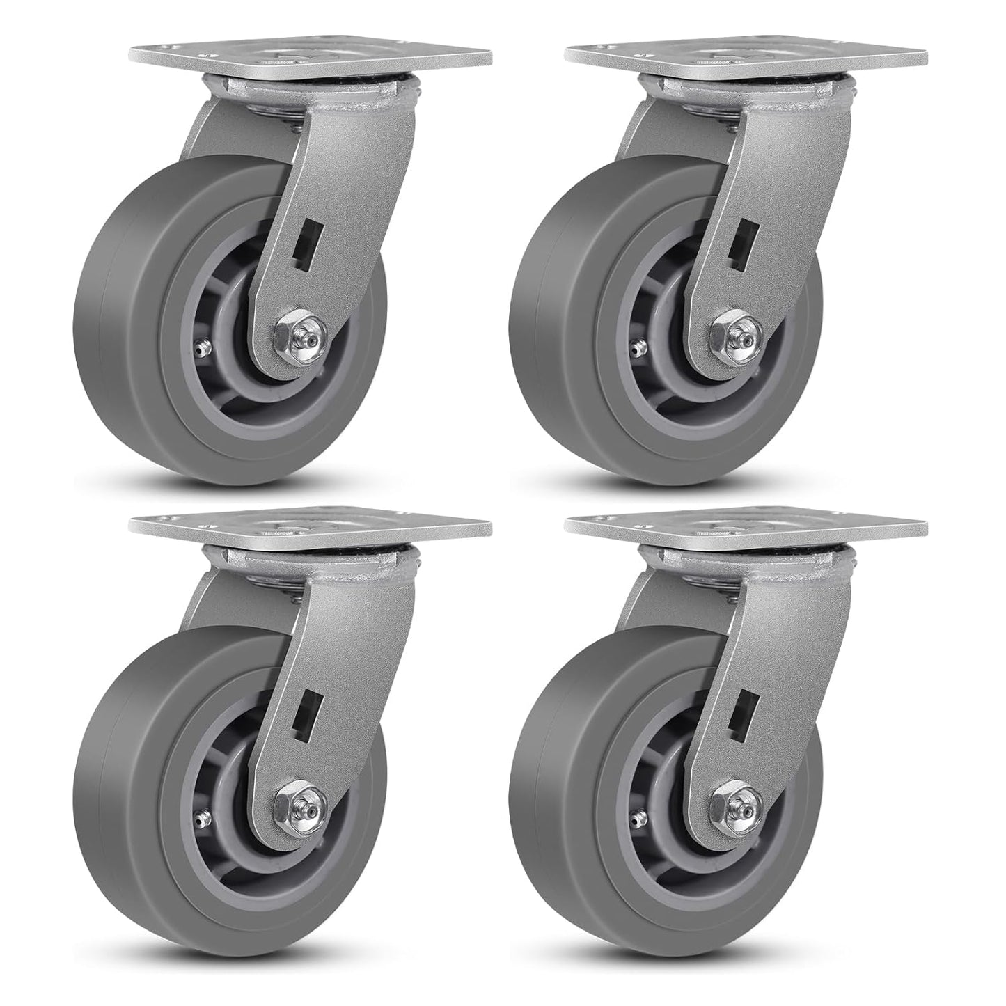 5 Inch Heavy Duty Caster Wheels Set of 4 for Industrial Use