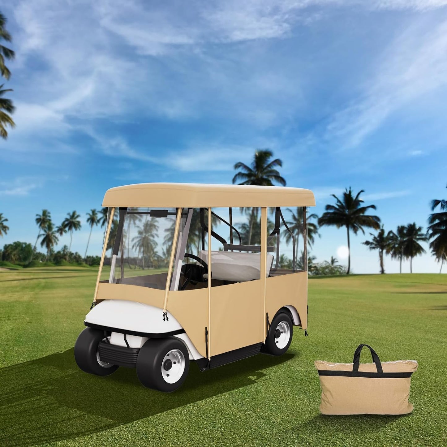 Happybuy Golf Cart Enclosure for 4-Person Golf Cart Cover