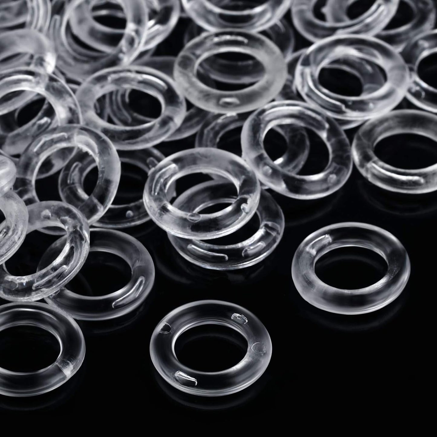 100 Translucent Plastic Rings for Roman Shades, 13mm