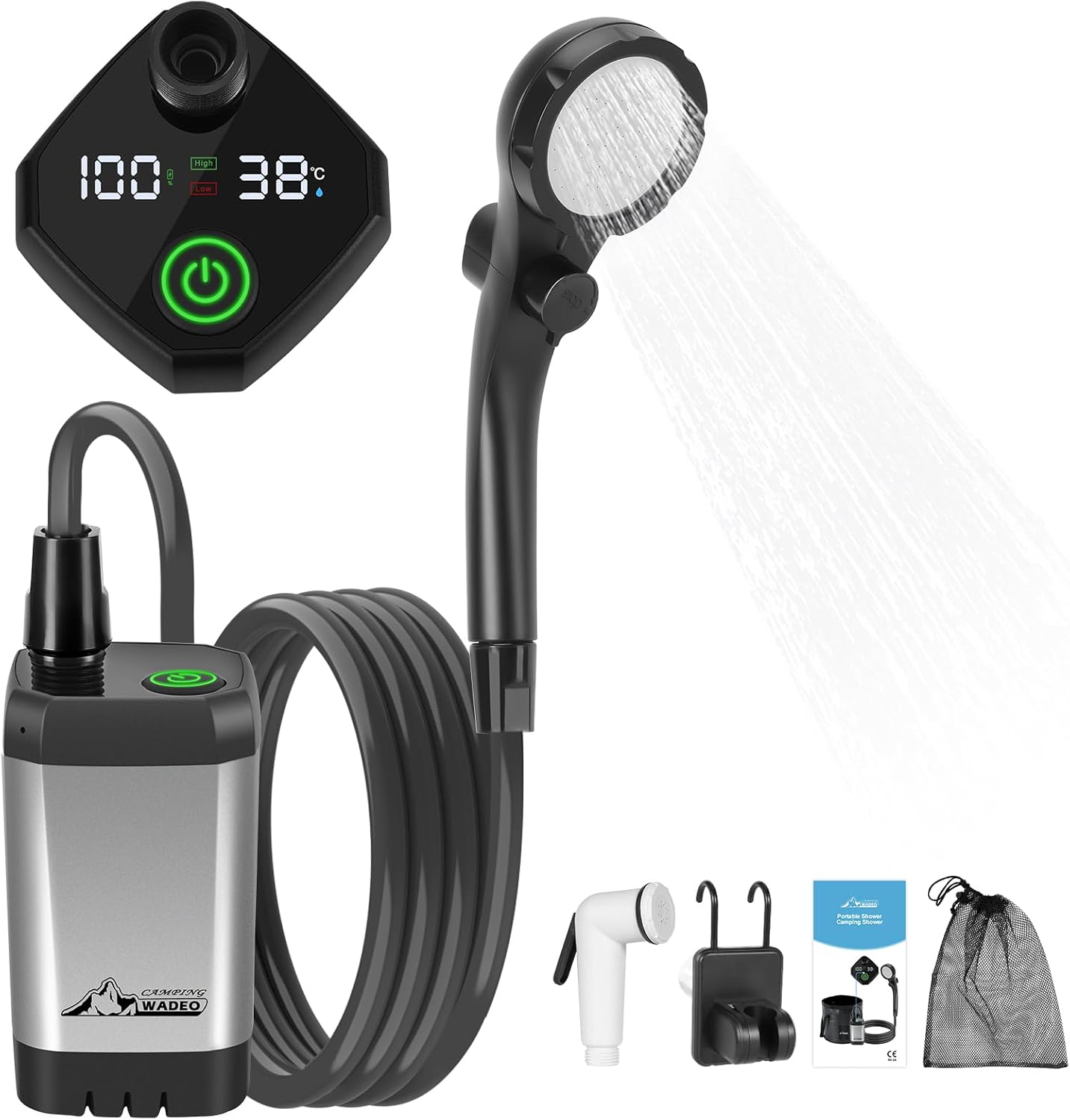 WADEO Portable Rechargeable Shower - On-the-Go Refreshment