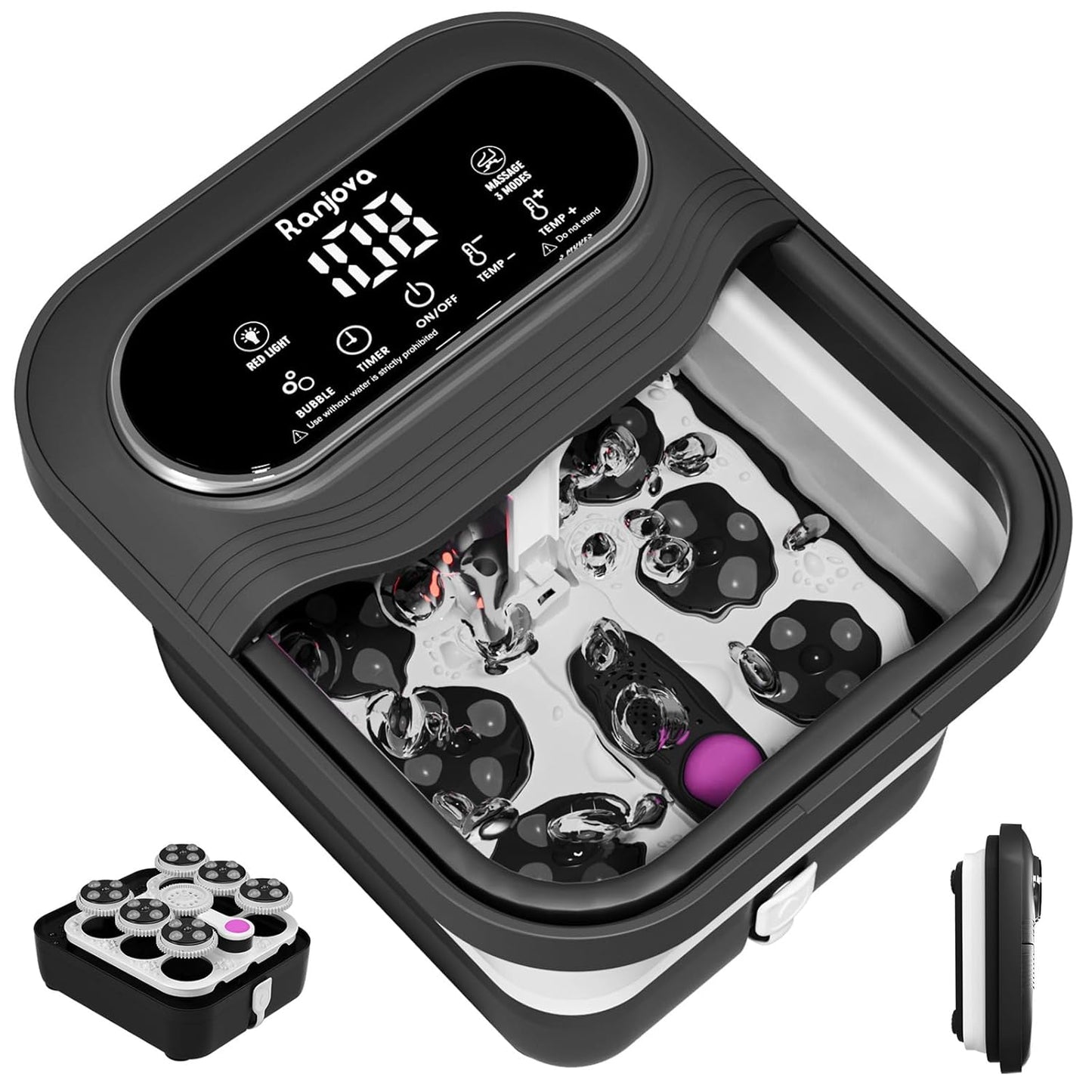 Collapsible Foot Spa with Heat and Shiatsu Massage Balls