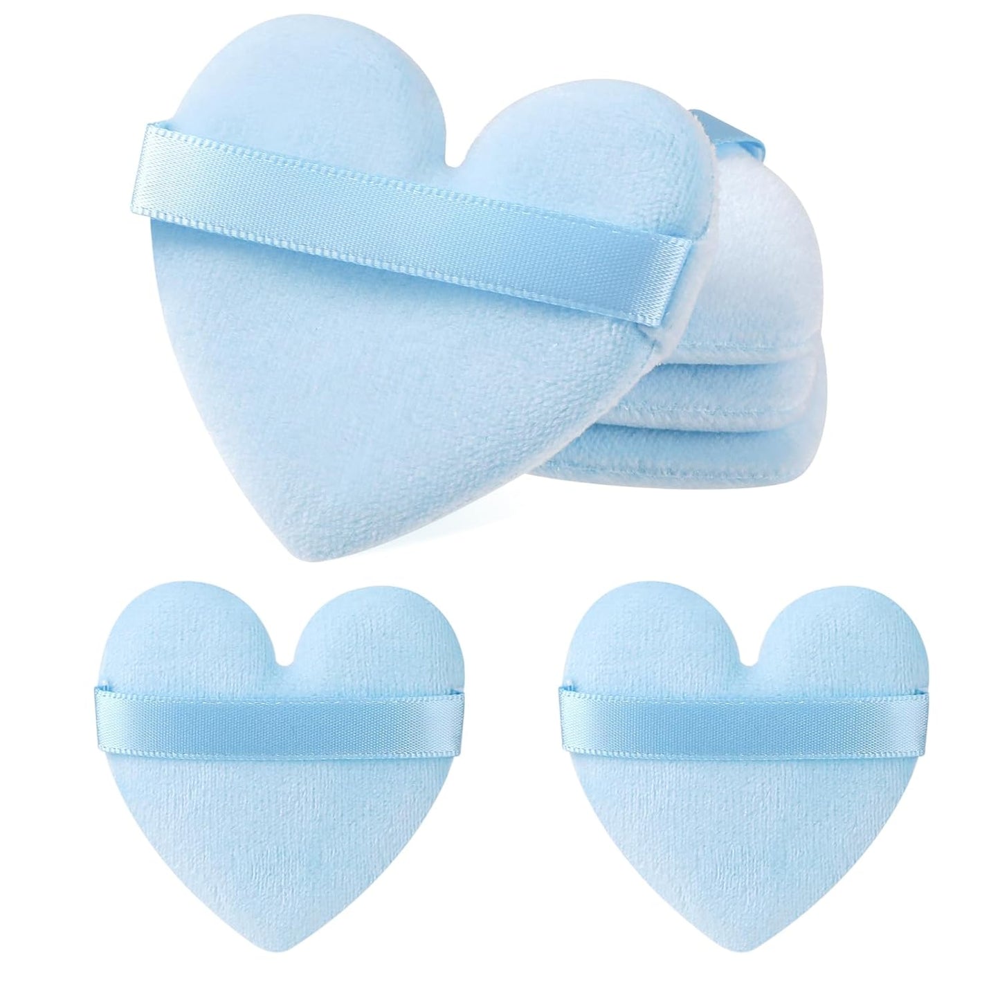 Soft Heart Shape Powder Puff Set - Beauty Tool for Flawless Makeup