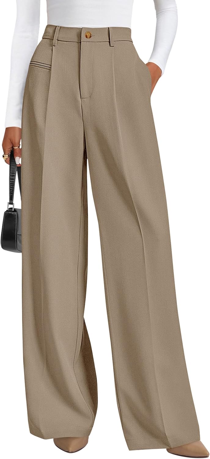 PRETTYGARDEN Womens Wide Leg Dress Pants for Business Casual Wear