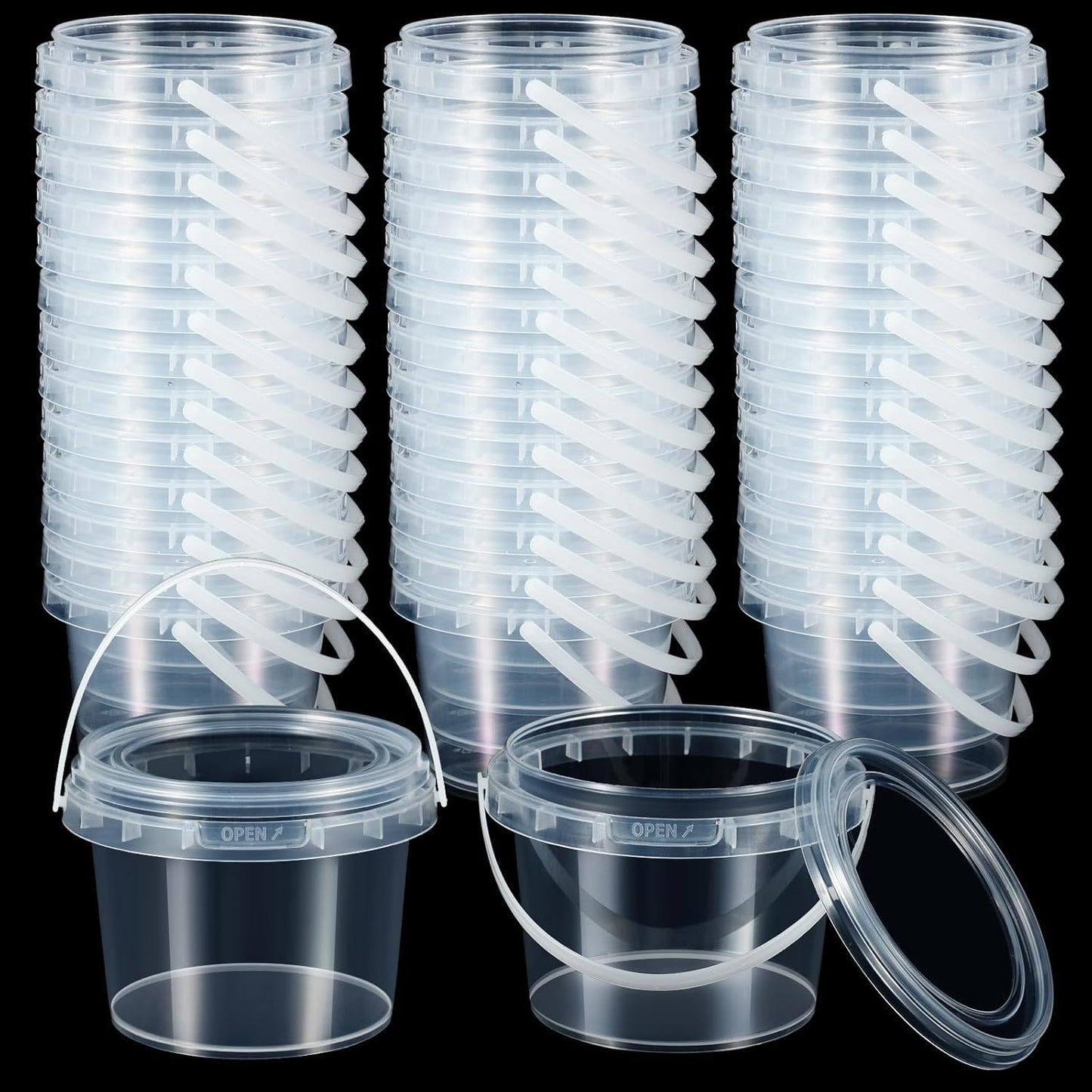 Maxcheck 100 Pcs 10 oz Containers with Lids for Craft Storage