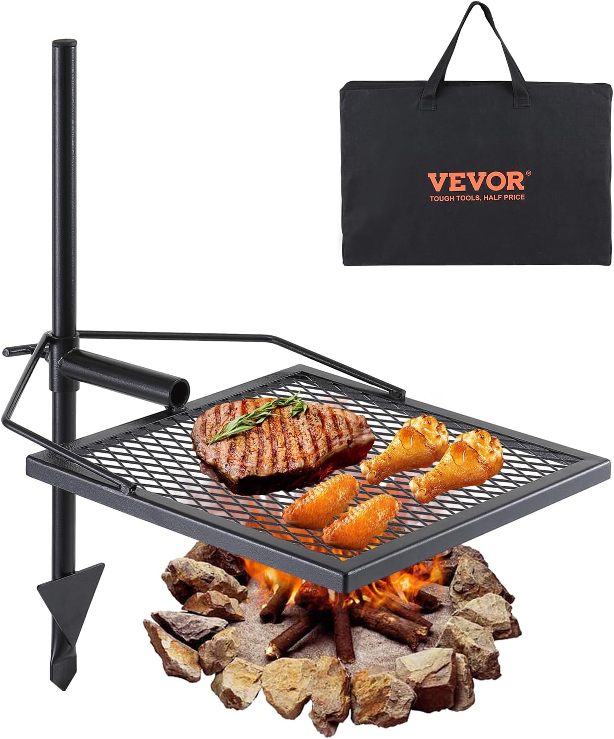 VEVOR Swivel Campfire Grill for Outdoor Cooking and BBQ Fun