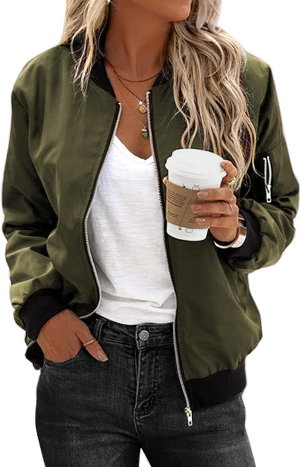 Stylish Women's Bomber Jacket for Casual Spring and Autumn Wear