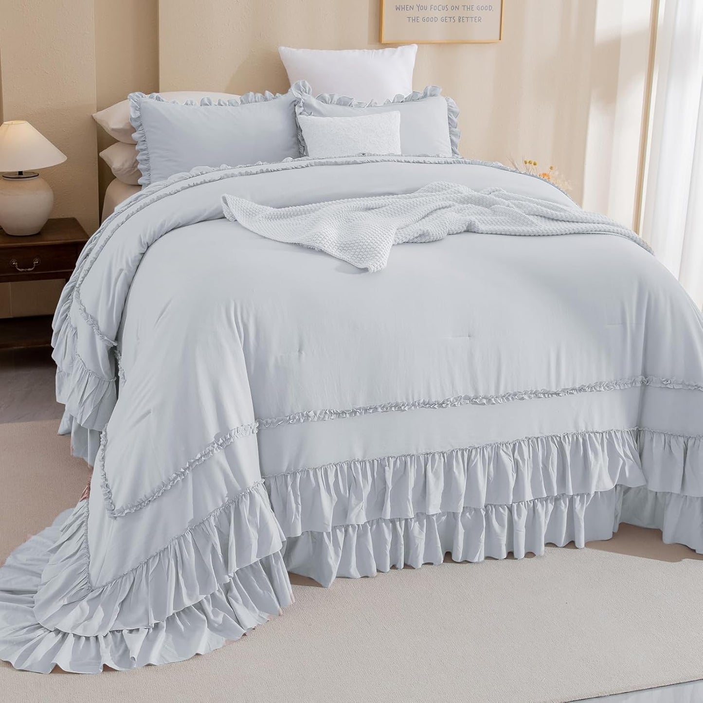Masaca Oversized King Comforter Set for a Cozy Farmhouse Look