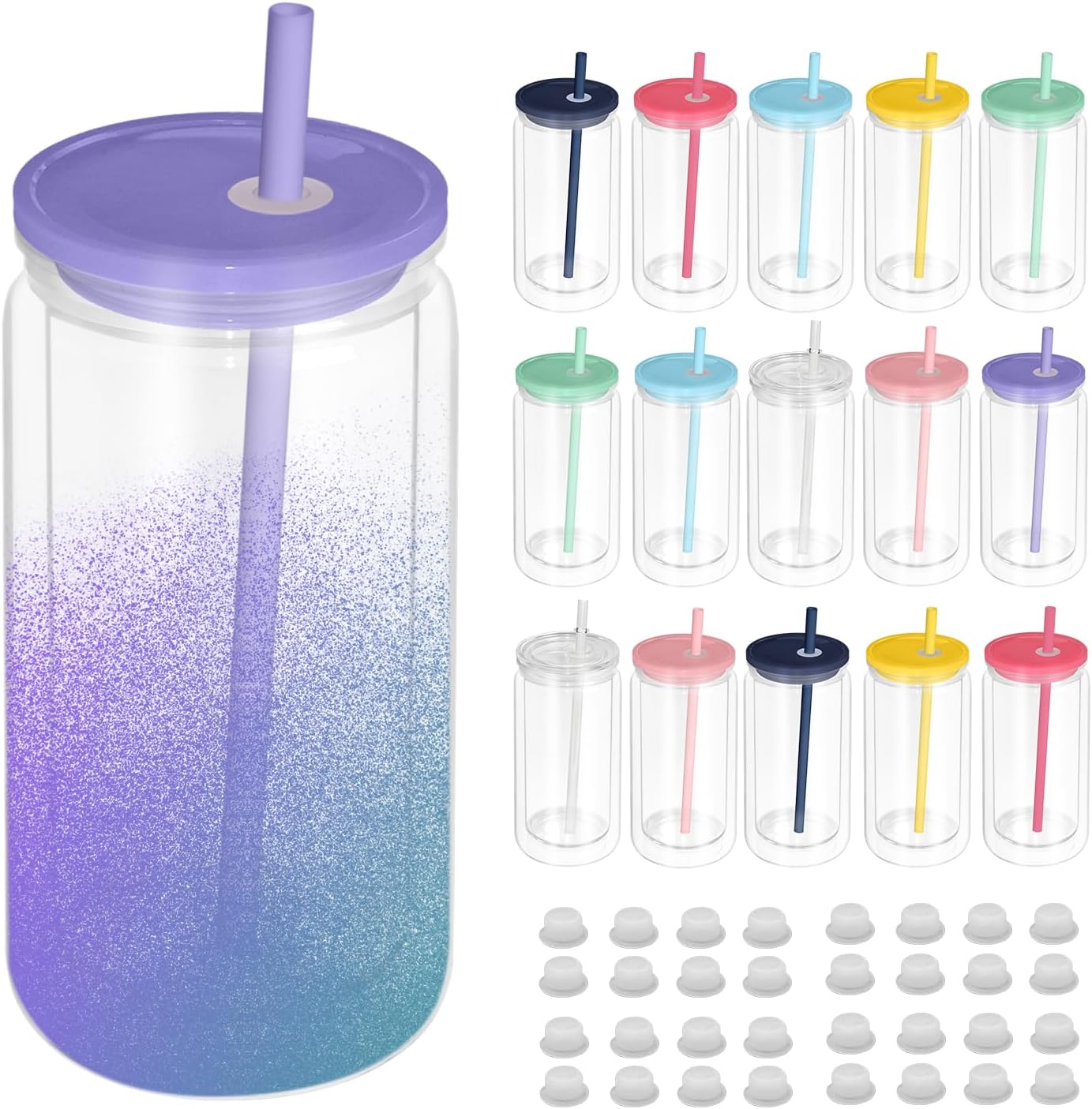 16 oz Double Wall Snow Globe Tumblers for DIY Fun and Drinks