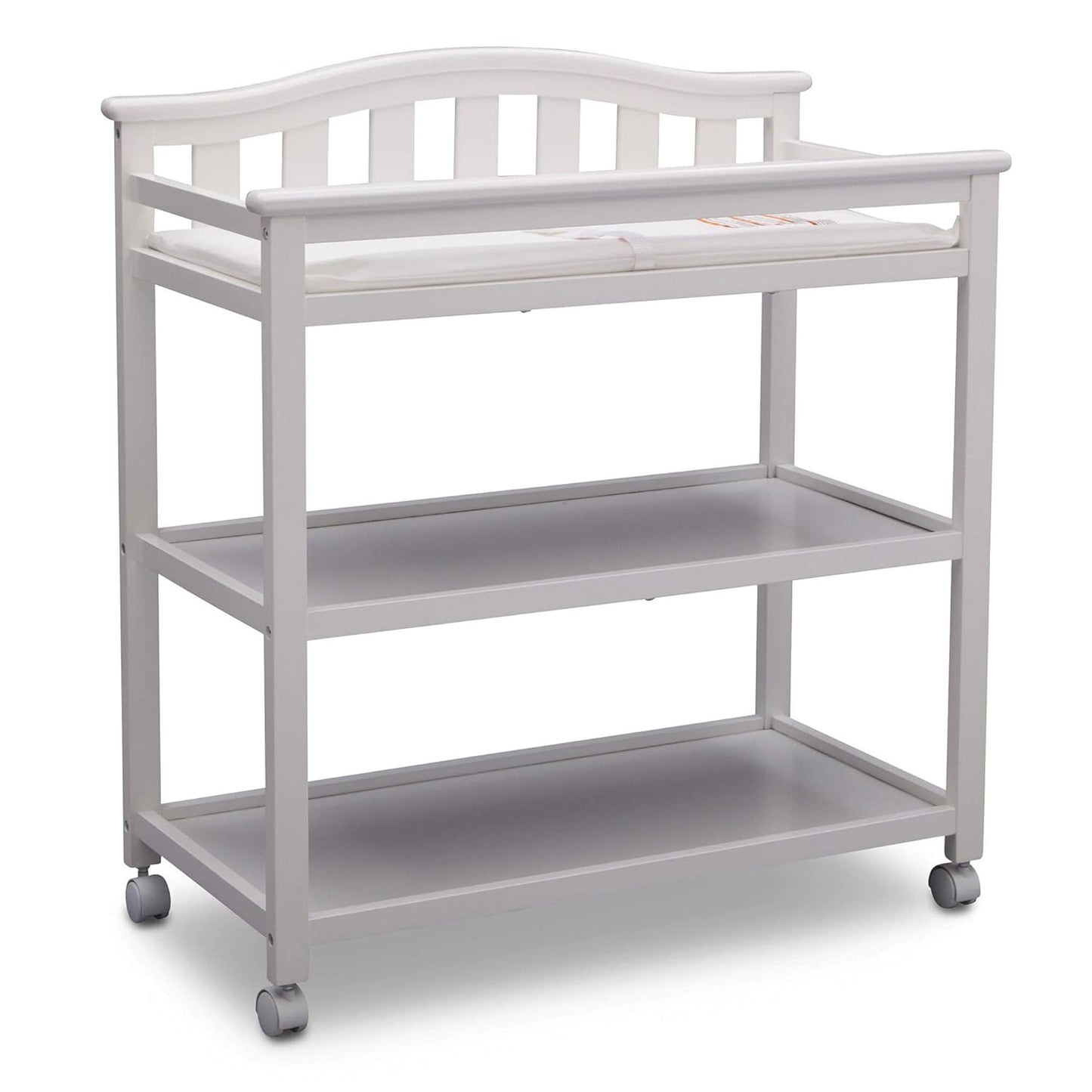 Delta Children Bell Top Changing Table with Wheels for Easy Use