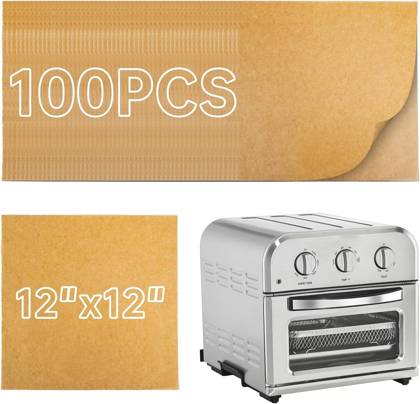 Non-Stick Air Fryer Parchment Liners - 100pc