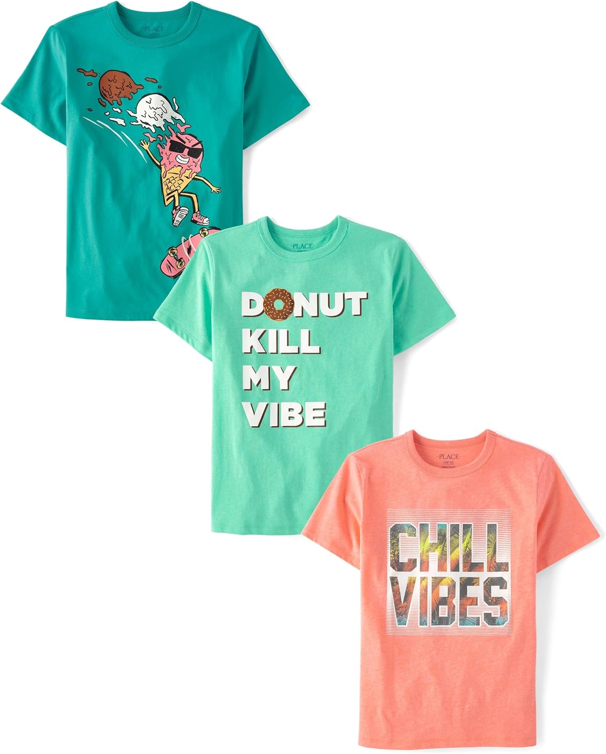 Boys Gamer Sports Short Sleeve Graphic T-Shirts 3 Pack for Kids