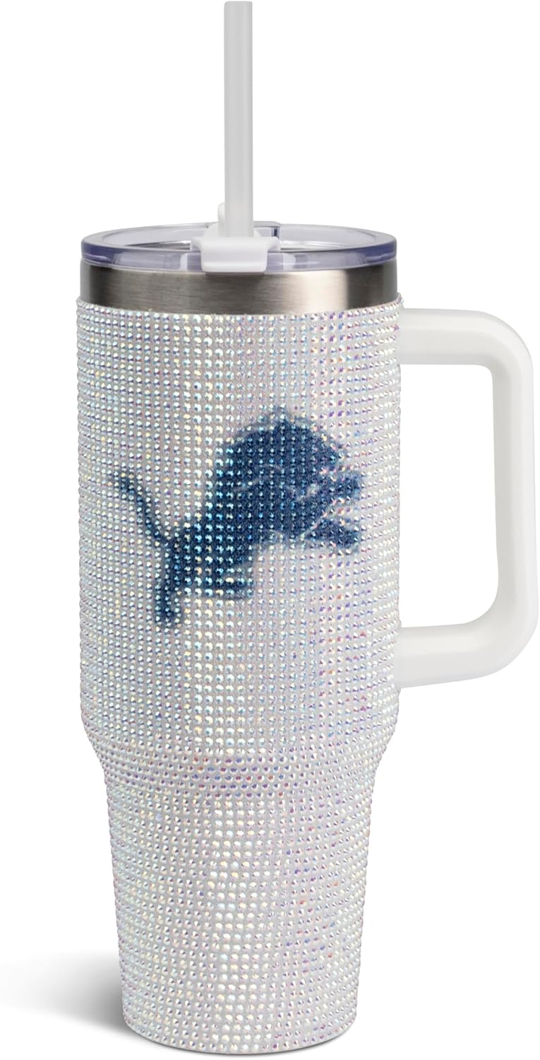 NFL 40oz Stainless Steel Tumbler with Crystal Rhinestones