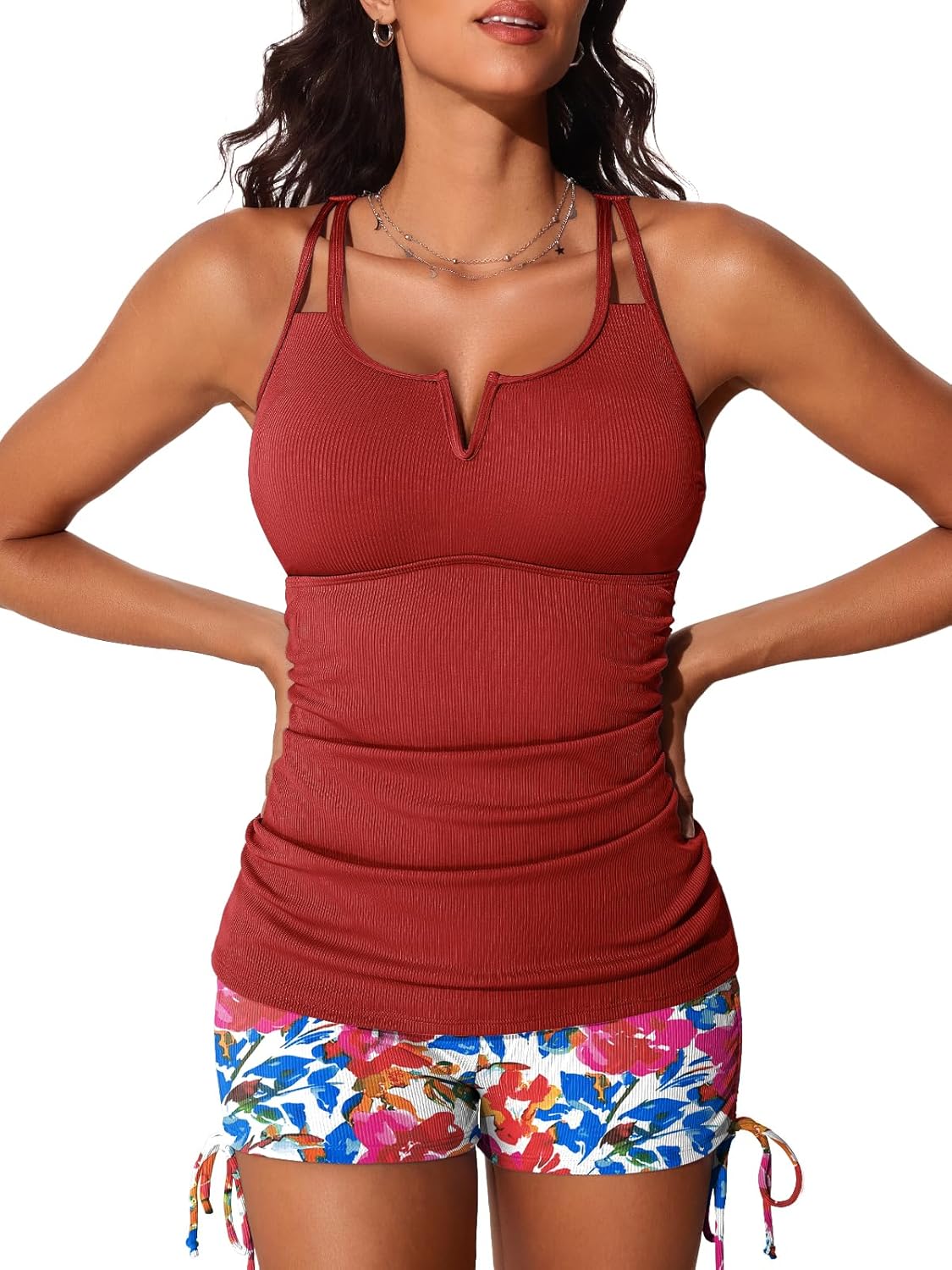 Tankini Swimsuits for Women with Tummy Control and V-Wire Design