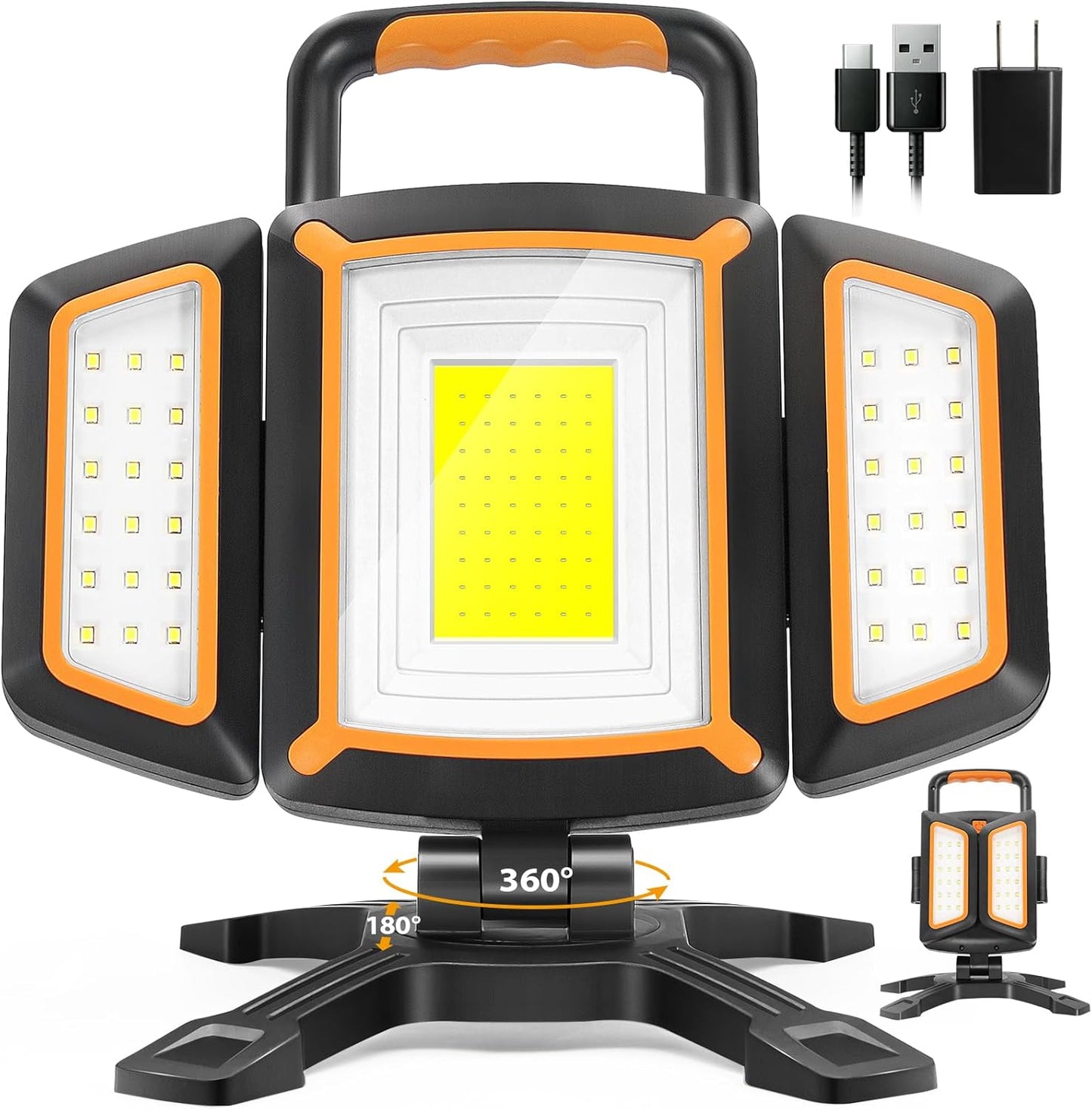 Tresda 30W Rechargeable Work Light: Bright, Portable, Waterproof