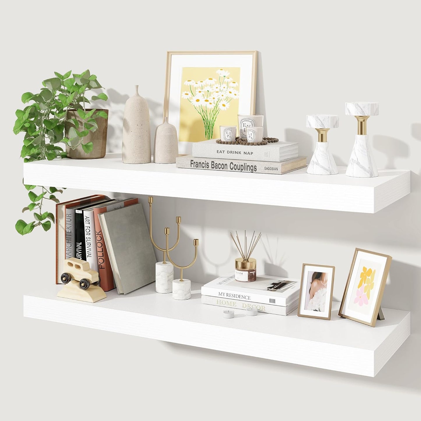 Axeman 32Inch Floating Shelves for Wall - Rustic Wood Design