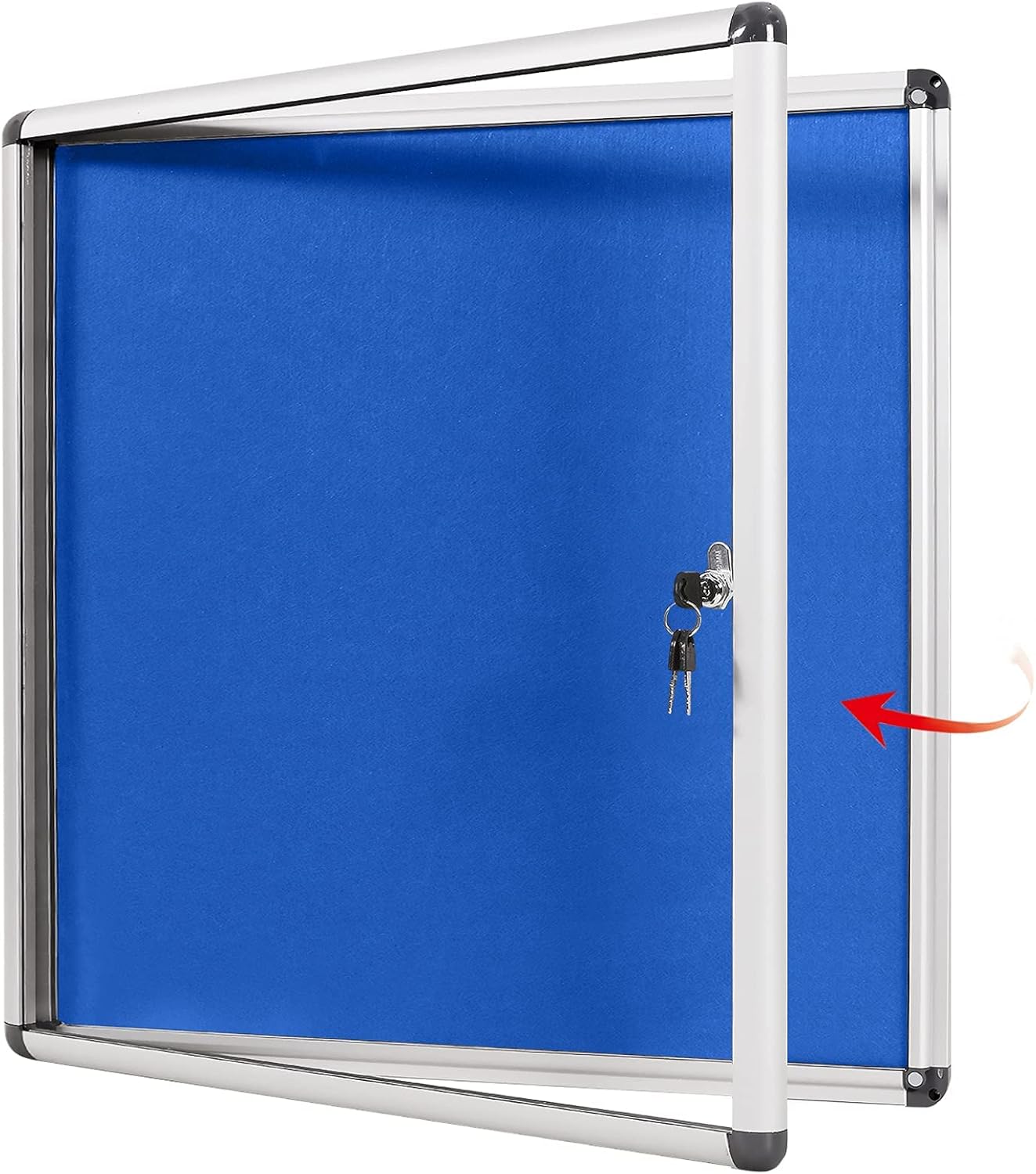 Swansea Blue Fabric Lockable Noticeboard for Office and School
