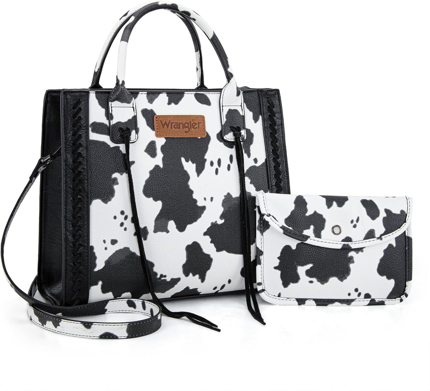 Wrangler Tote Bag for Women - Western Cowhide Purse Set