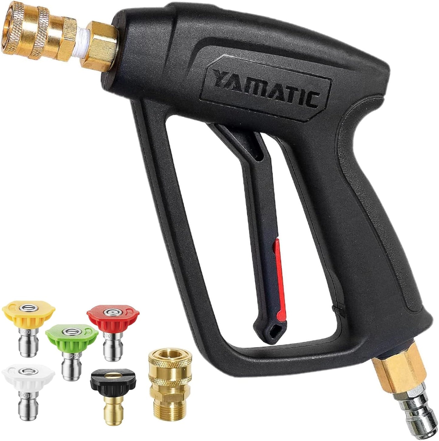 YAMATIC Short Pressure Washer Gun with 360-Degree Swivel Design