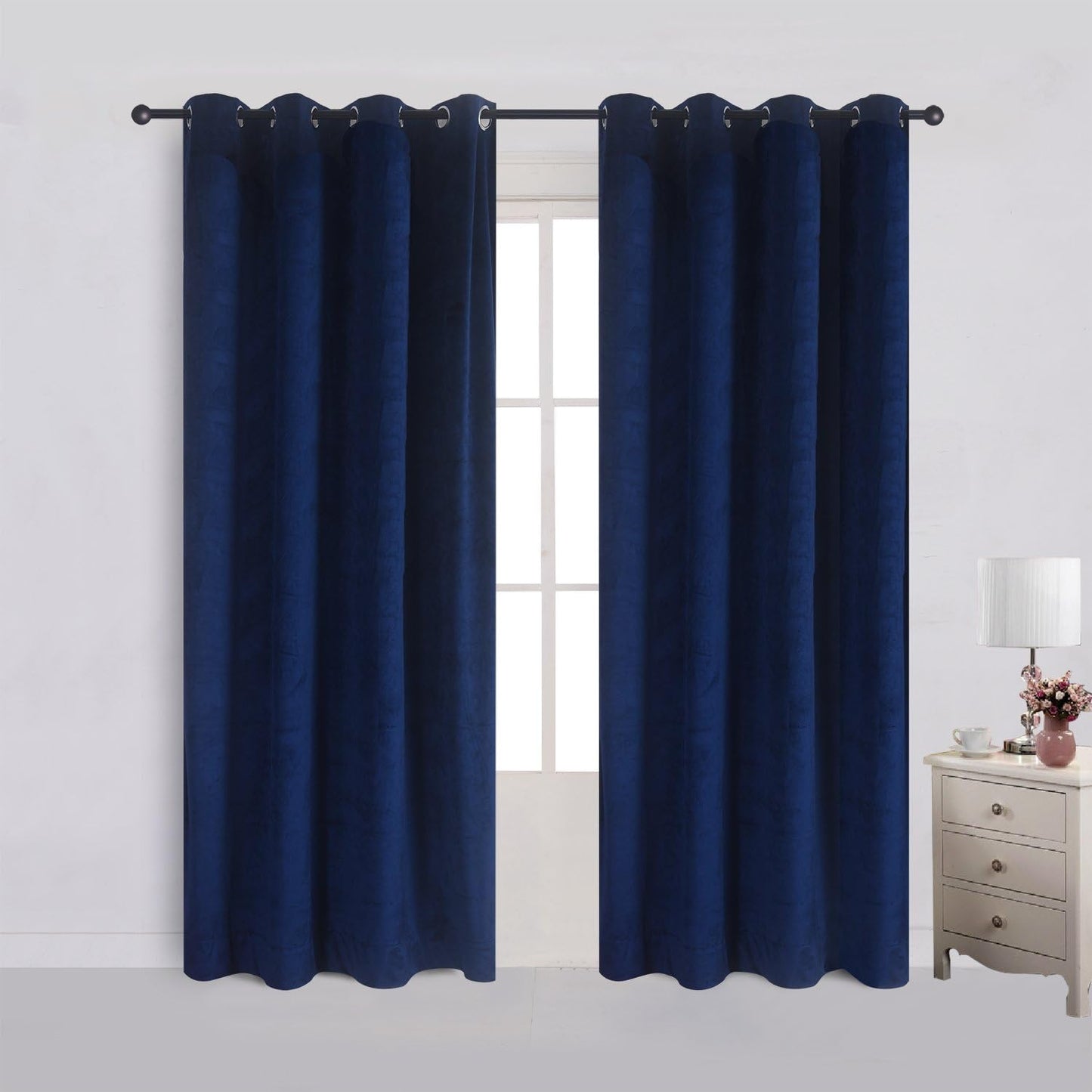 Velvet Flannel Blackout Curtains Set of 2 for Bedroom and Living Room
