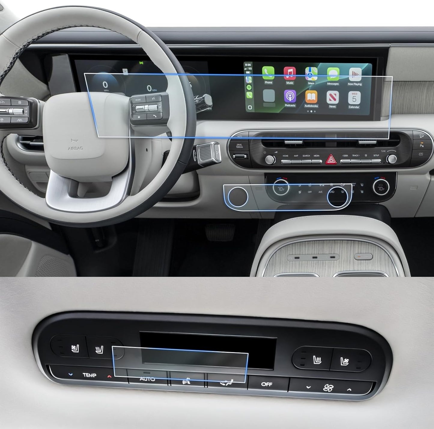 2026 Hyundai Palisade Screen Protector Set for Touchscreen & AC