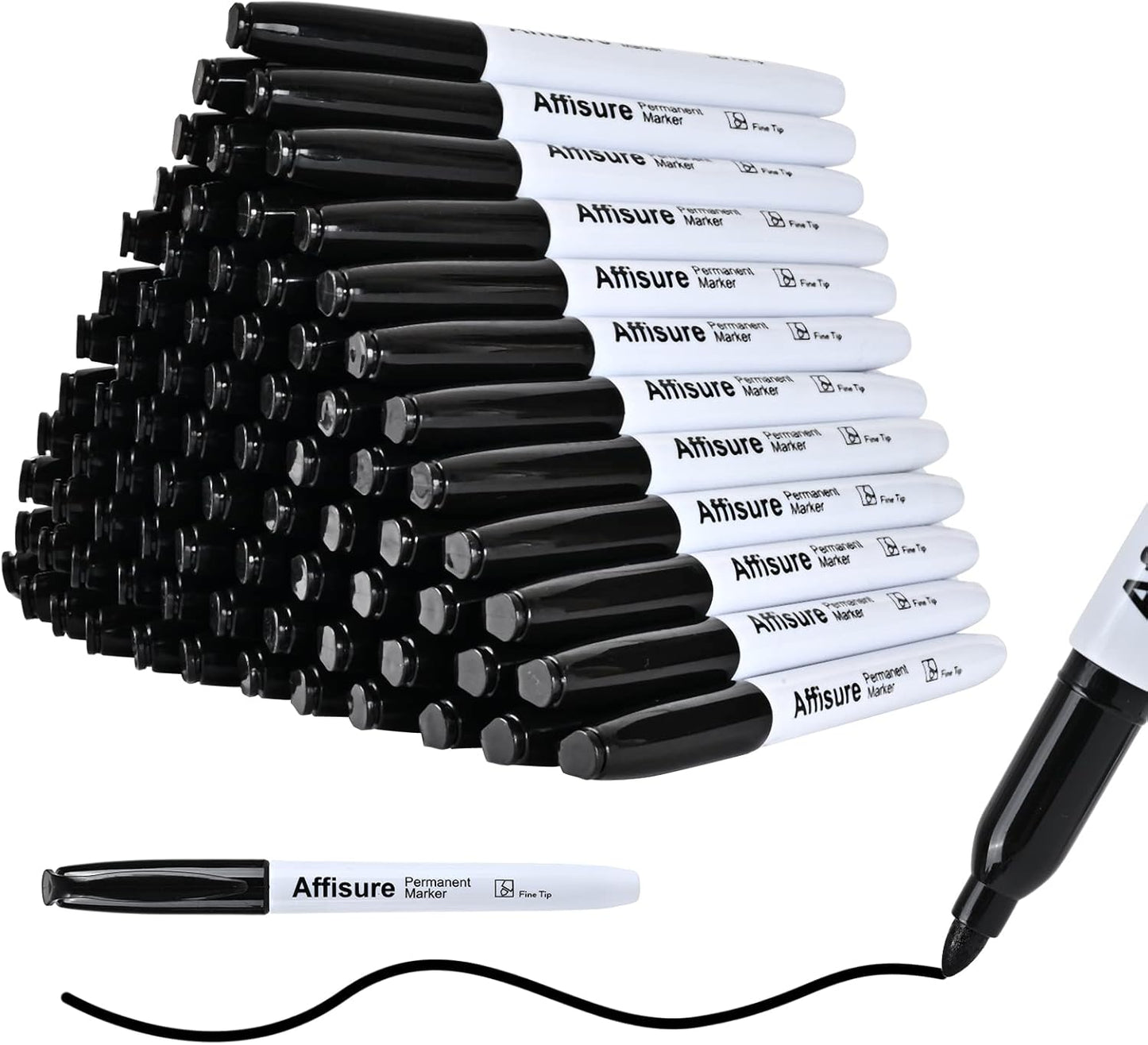 100-Pack Quick-Dry Waterproof Markers - Durable & Versatile - Affisure