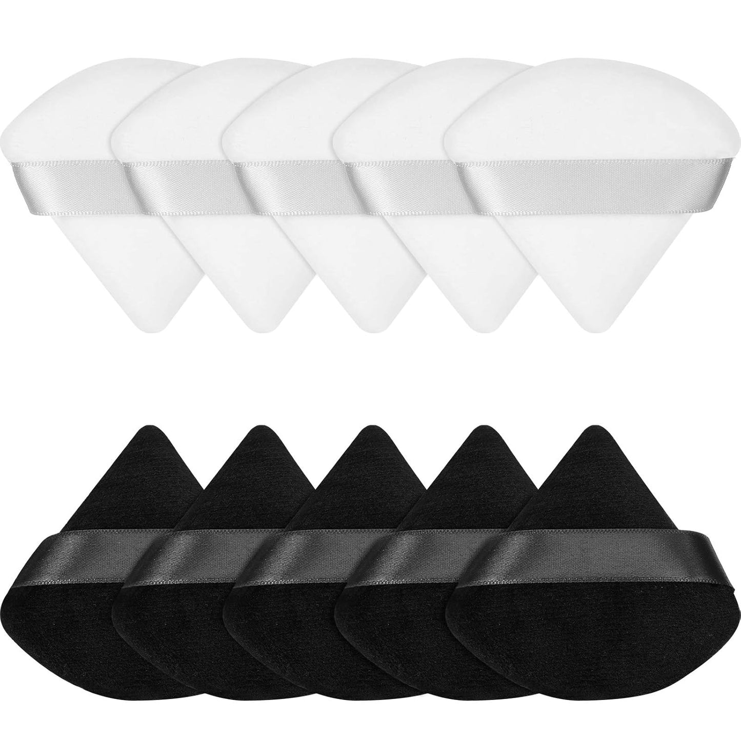 10-Pc Soft Velour Makeup Puffs Set
