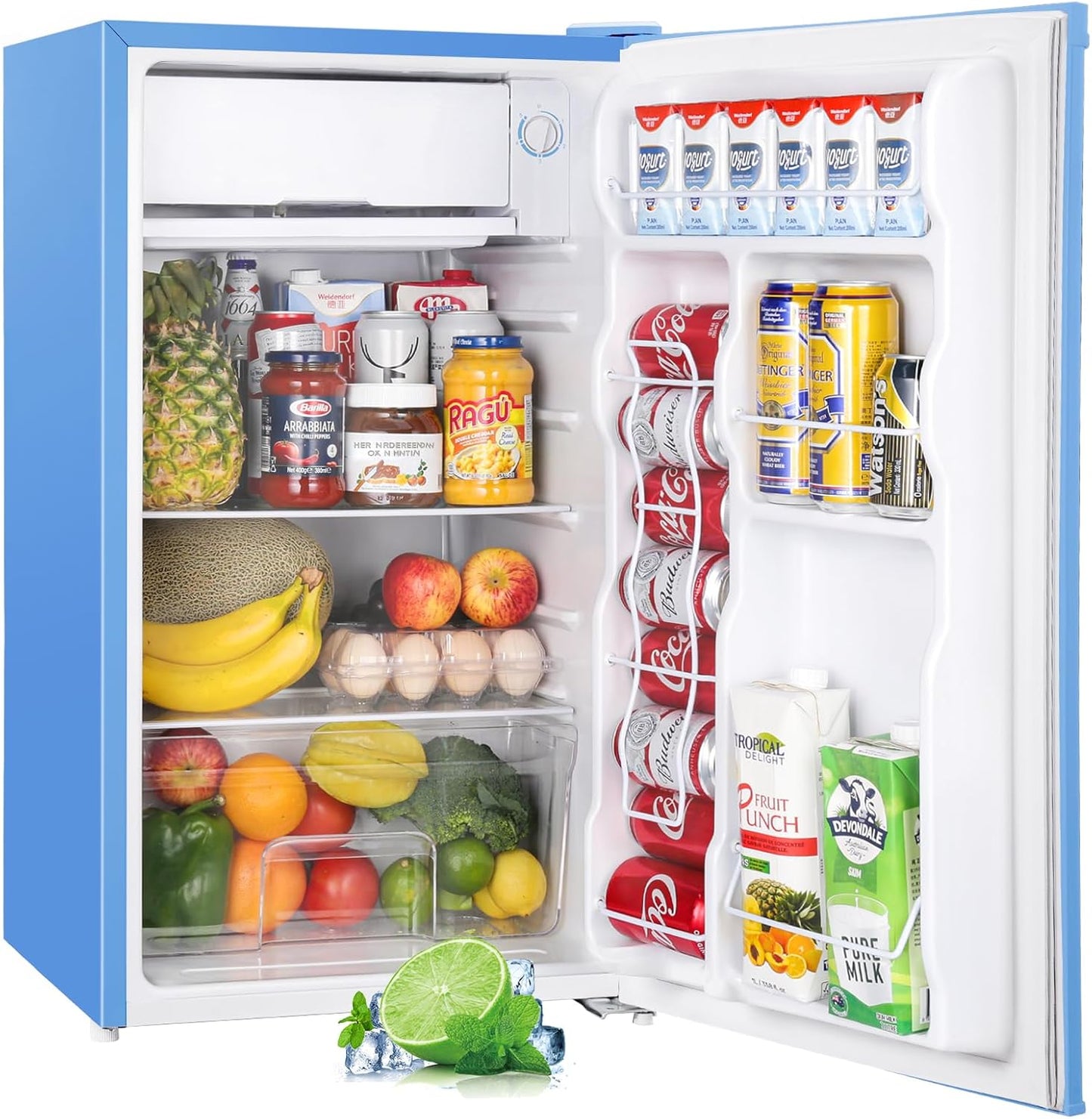 Upstreman 3.2 Cu.Ft Mini Fridge with Freezer for Dorms