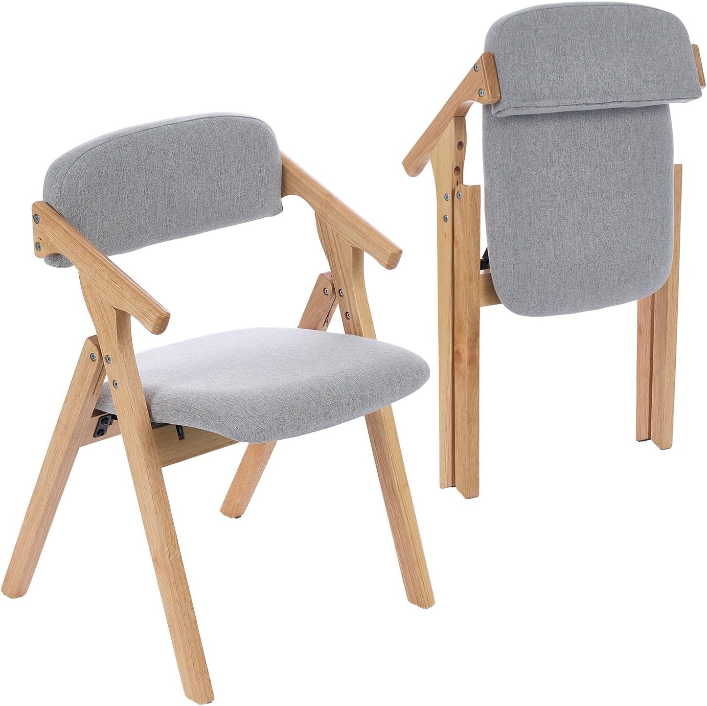 Set of 2 Solid Wood Folding Chairs - Stylish & Convenient