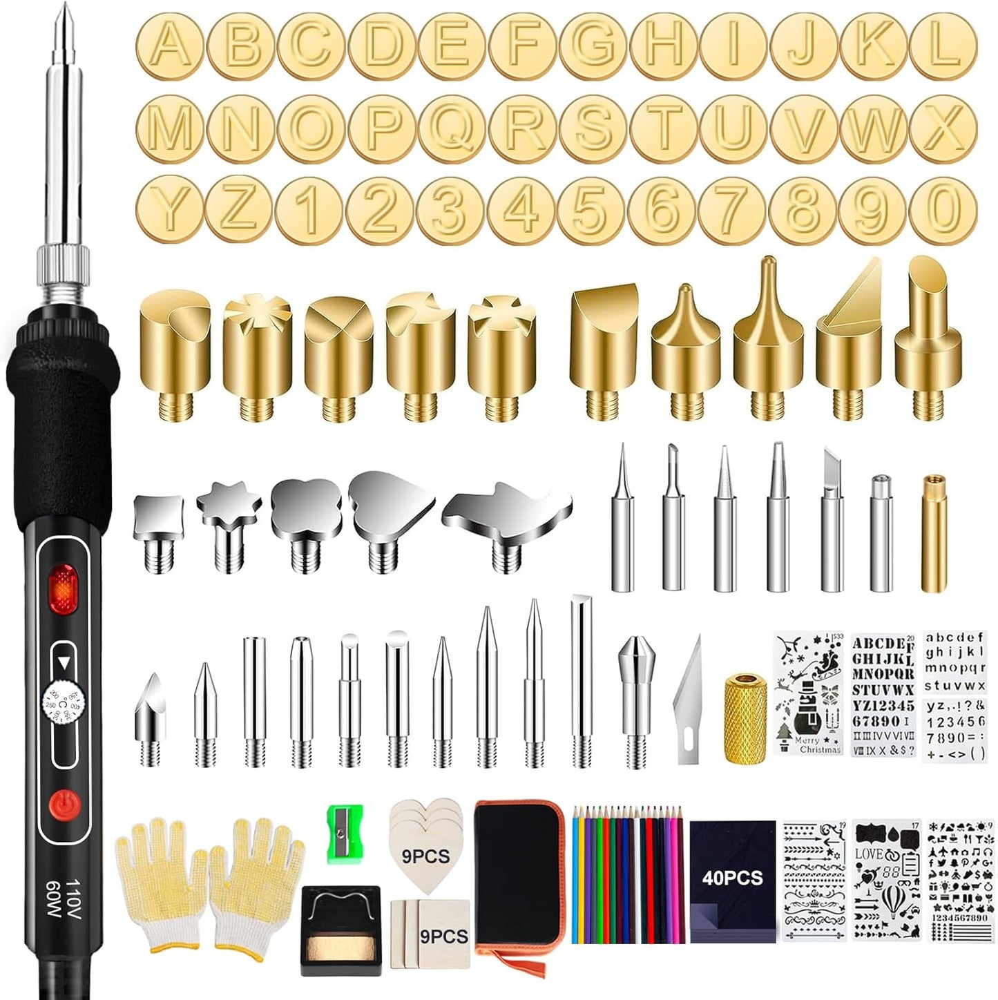 Multifunctional Wood Burning Kit with Adjustable Temperature Control